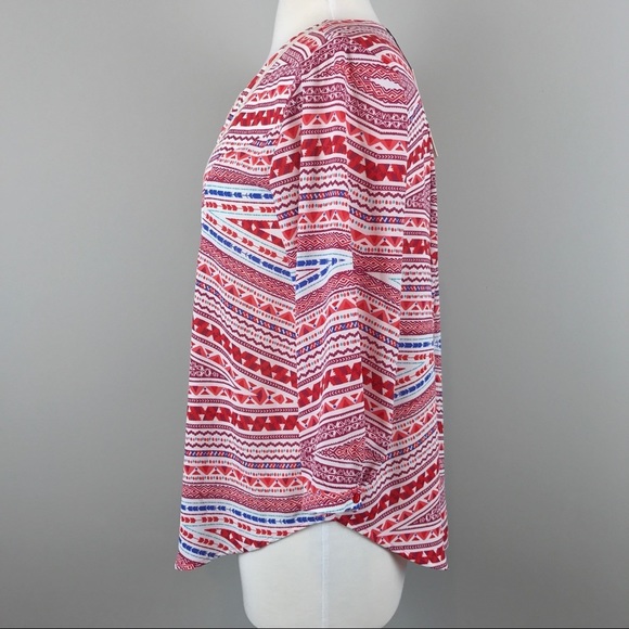 {Collective Concepts} Printed Crochet Inset Blouse - Picture 3 of 8